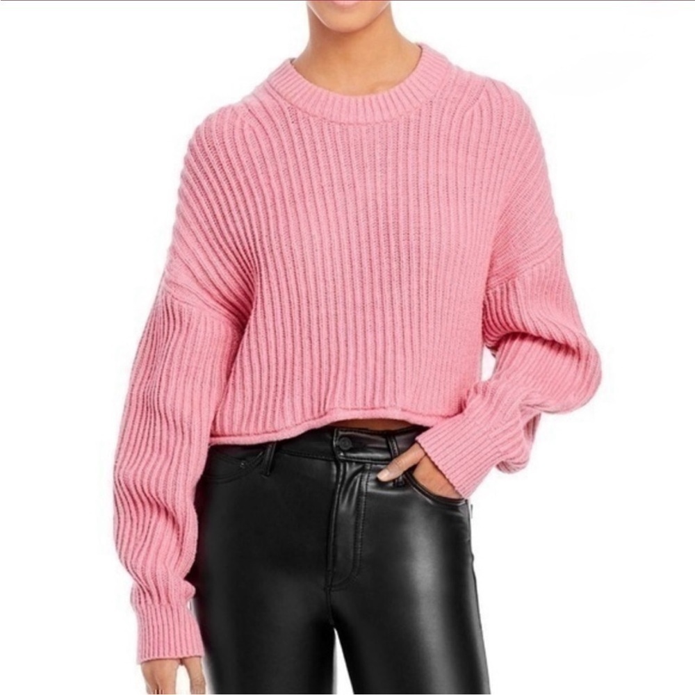 A.L.C. Cashmere blend crop swetaer-pink knit- Size XL
